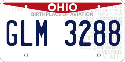 OH license plate GLM3288