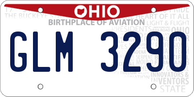 OH license plate GLM3290