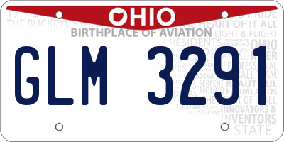 OH license plate GLM3291