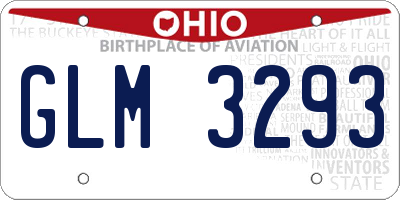 OH license plate GLM3293