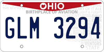 OH license plate GLM3294