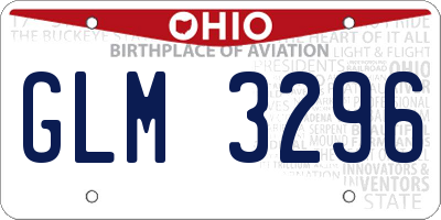 OH license plate GLM3296