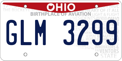 OH license plate GLM3299