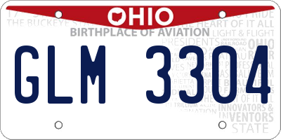 OH license plate GLM3304