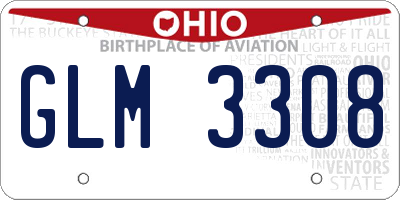 OH license plate GLM3308