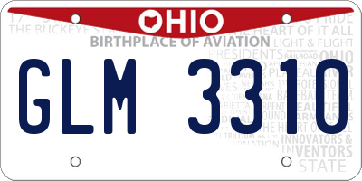 OH license plate GLM3310