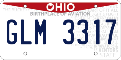 OH license plate GLM3317