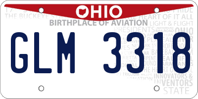 OH license plate GLM3318