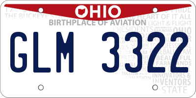 OH license plate GLM3322