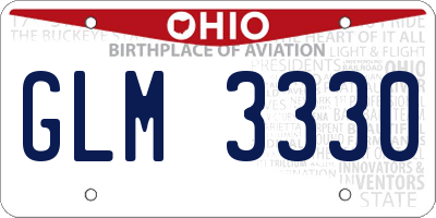OH license plate GLM3330
