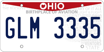 OH license plate GLM3335