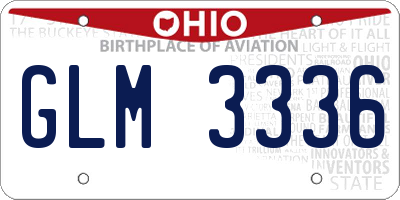 OH license plate GLM3336
