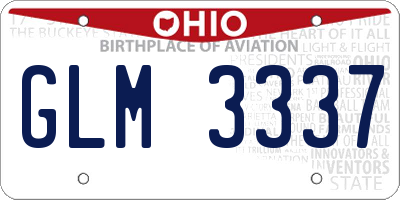 OH license plate GLM3337