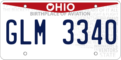 OH license plate GLM3340
