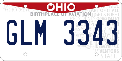 OH license plate GLM3343