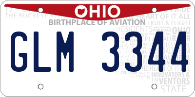 OH license plate GLM3344