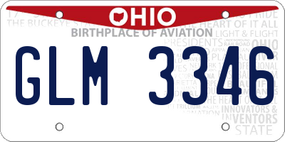 OH license plate GLM3346