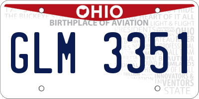 OH license plate GLM3351