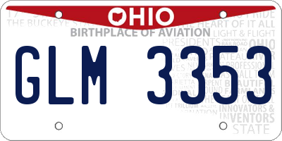 OH license plate GLM3353