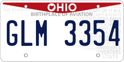 OH license plate GLM3354