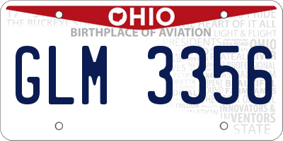 OH license plate GLM3356