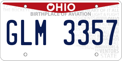 OH license plate GLM3357