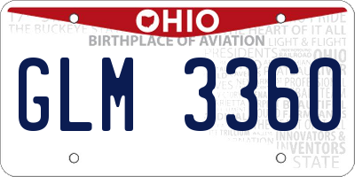 OH license plate GLM3360