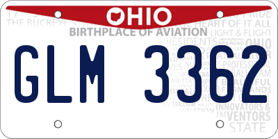 OH license plate GLM3362