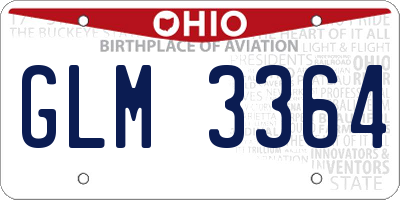 OH license plate GLM3364