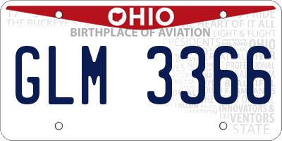 OH license plate GLM3366