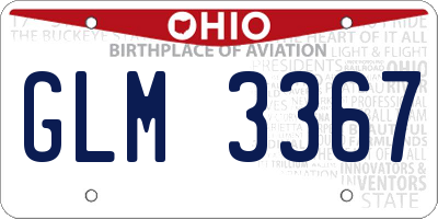 OH license plate GLM3367