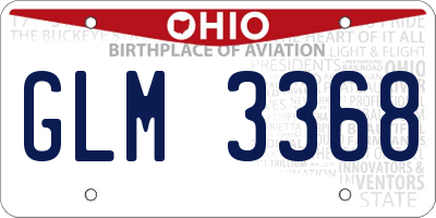 OH license plate GLM3368