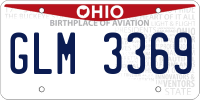 OH license plate GLM3369