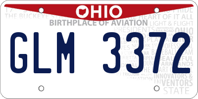 OH license plate GLM3372