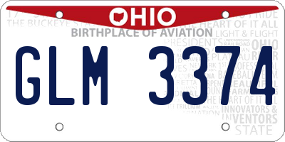 OH license plate GLM3374