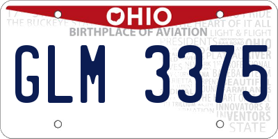 OH license plate GLM3375