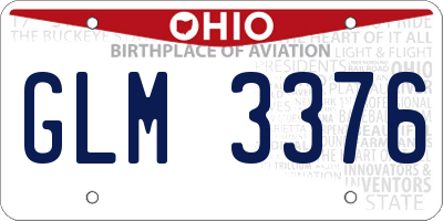 OH license plate GLM3376
