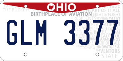OH license plate GLM3377