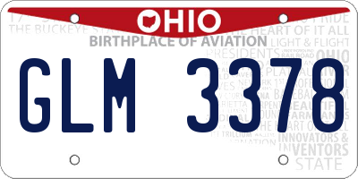 OH license plate GLM3378