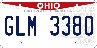 OH license plate GLM3380