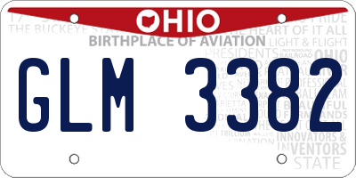 OH license plate GLM3382