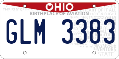 OH license plate GLM3383