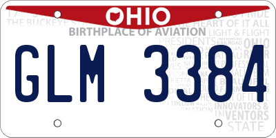 OH license plate GLM3384