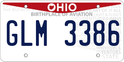 OH license plate GLM3386