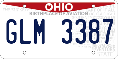 OH license plate GLM3387