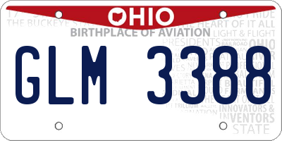 OH license plate GLM3388