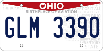 OH license plate GLM3390