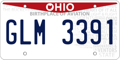OH license plate GLM3391