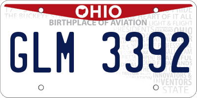 OH license plate GLM3392
