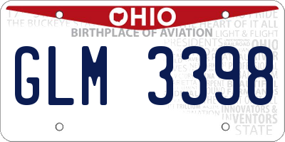 OH license plate GLM3398